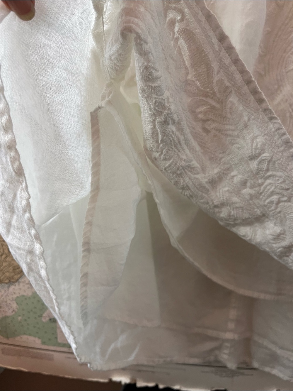 Pure Jill Elements White Linen Embroidered Sleeveless Dress XL Boho Cottagecore - Picture 4 of 12